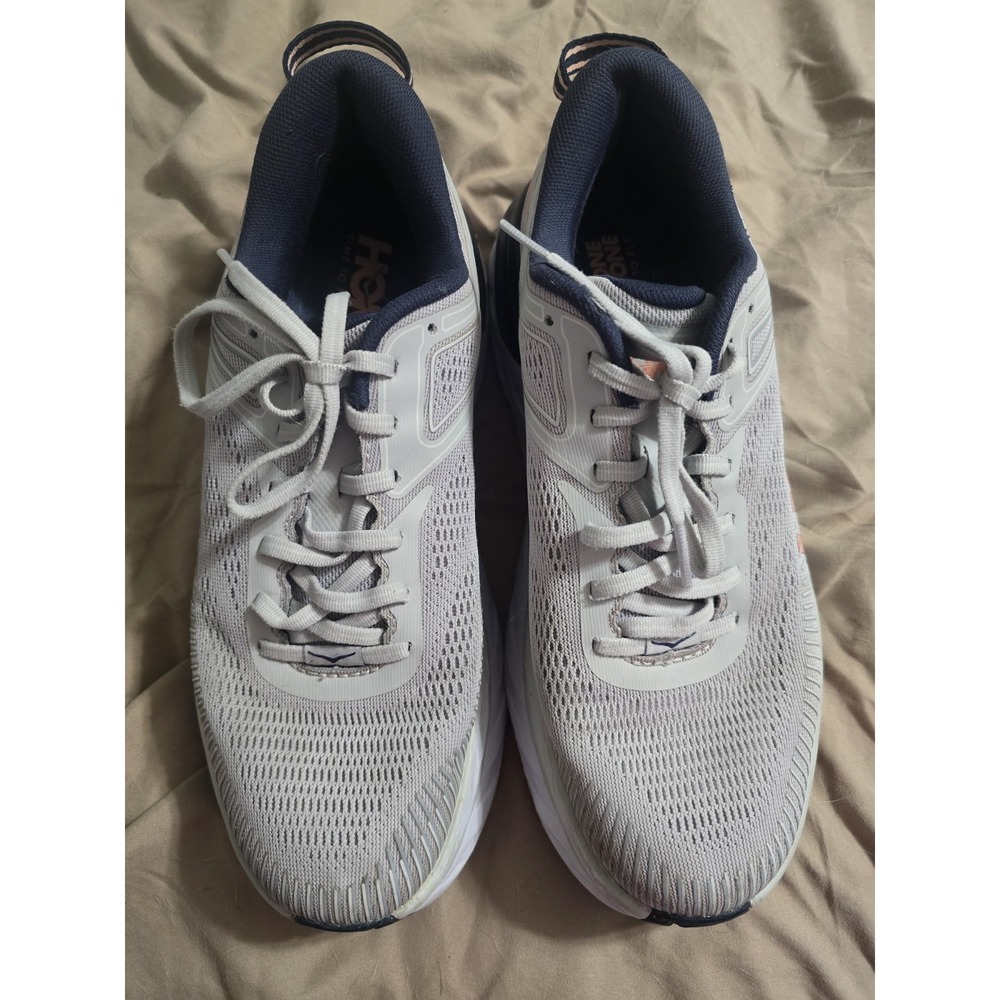 Hoka One One Bondi 7 Lunar Rock Grey Blue Running Shoes Women's Size 9